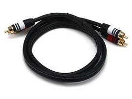 3ft Premium 2 RCA Plug/2 RCA Plug M/M 22AWG Cable_ Black