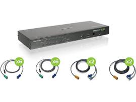 IOGEAR 16-PRT USB PS/2 COMBO KVM SWTCH W/CBL