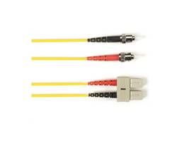 OM1 62.5/125 Multimode Fiber Optic Patch Cable - OFNR PVC, ST to SC, Yellow, 5-m