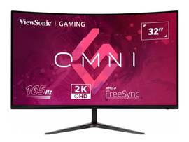 VIEWSONIC 32INC OMNI CURVED 165HZ QHD 1MS GAMING MONITOR WITH FREESYNC PREMIUM,2560X1440 RESOLUTION.
