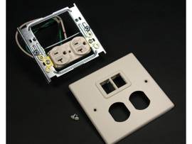 LEGRAND-WIREMOLD 2-GANG W/ONE DUPLEX INSTA