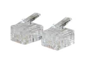 C2G RJ11 6X4 MOD PLUG F/RND SOLID CBL 50PK