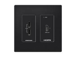 CRESTRON DM LITE 4K60 4:4:4 RECEIVER FOR HDMI AND USB 2.0 SIGNAL EXTENSION OVER CATX CABLE, WALL PLATE, BLACK
