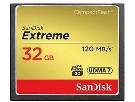 SANDISK 32GB EXTREME COMPACTFLASH CRD 120/85MB/S