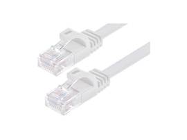 MONOPRICE FLEXBOOT CAT6 ETHERNET PATCH CABLE - SNAGLESS RJ45_ FLAT_ 550MHZ_ UTP_ PURE BARE COPPER WIRE_ 30AWG_ 10FT_ WHITE