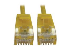 TRIPPLITE CAT6 CABLE SNAGLESS SLIM M/M YELLOW 1FT