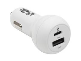 TRIPP LITE DUAL-PORT USB CAR CHARGER 30W PD WHT