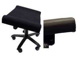 FREESTANDING DOUBLE LEG REST - BLACK LEATHERETTE