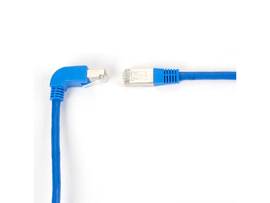 BLACK BOX CORP CAT6 90 DWN TO STR SHLD PATCH CABLE BLUE 3FT