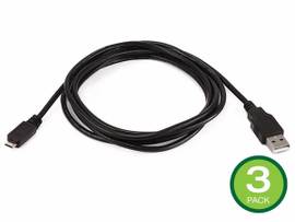 MONOPRICE USB TYPE-A TO MICRO TYPE-B 2.0 CABLE - 5-PIN 28/28AWG BLACK 6FT_ 3-PACK