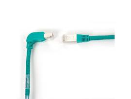 3FT GN CAT6 250MHz Angled Patch Cable S/FTP CM PVC Down-Straight
