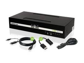 IOGEAR 2-PORT 4K 30HZ DUAL VIEW DISPLAYPORT/HDMI PP40 SECURE KVM SWITCH WITH AUDIO AND CAC SUPPORTS  FOR 4 PC SHARE ONE KEYBOARD MOUSE AND MONITOR