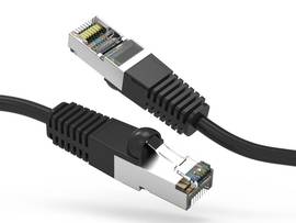 AXIOM 1FT CAT6 550MHZ S/FTP SHIELDED PATCH CABLE MOLDED BOOT (BLACK)