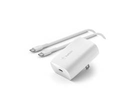 BELKIN PD 30W PPS USB-C WALL CHARGER, W/1M PVC C-C, WHT