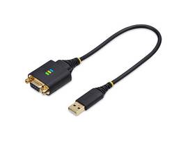 STARTECH 1FT (30CM) USB TO NULL MODEM SERIAL ADAPTER CABLE, COM RETENTION, FTDI, USB-A TO DB9 RS232, INTERCHANGEABLE DB9 NUTS/SCREWS