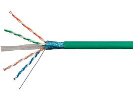 MONOPRICE CAT6A ETHERNET BULK CABLE - SOLID_ 550MHZ_ F/UTP_ CMR_ RISER RATED_ PURE BARE COPPER WIRE_ 10G_ 23AWG_ NO LOGO_ 500FT_ GREEN (UL) (TAA)