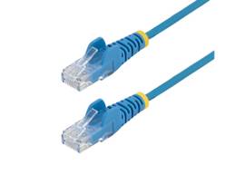 STARTECH 50FT BLUE SLIM CAT6 ETHERNET CABLE, SNAGLESS, 100W POE, UTP, LSZH, 28AWG BARE COPPER WIRE, SLIM RJ45 NETWORK PATCH CORD, FLUKE TESTED