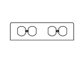 LEGRAND-WIREMOLD DBL GANG PLATE W/2 DUP KO