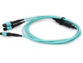 AddOn 20m MPO-16 (Female) to 2xMPO (Female) OM4 16-strand Crossover Aqua Fiber O
