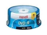 MAXELL 25PK DVD-R W0 16X 4.7GB RECORDBL SPDL