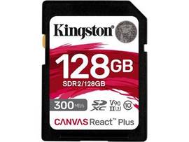 KINGSTON 128GB CANVAS REACT PLUS SDXC UHSII 300R/260W U3/V90/4K/8K (CAN RETAIL)