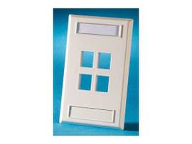LEGRAND-ORTRONICS FP,KEYSTONE,4HOLE,SG,LBL DESG FOG WHT