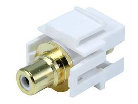 MONOPRICE KEYSTONE JACK - MODULAR RCA W/WHITE CENT