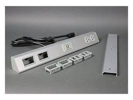 LEGRAND-WIREMOLD TS SRFC MNT W/15A REC,USB,2 CM AL