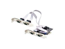 STARTECH 4-PORT SERIAL PCIE CARD, QUAD-PORT PCI EXPRESS TO RS232/RS422/RS485 (DB9) SERIAL CARD, 16C1050 UART, ESD PROTECTION, WINDOWS/LINUX, TAA-COMPL