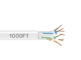 CAT6A 650-MHz Solid Bulk Cable UTP CMR PVC WH 1000FT Spool