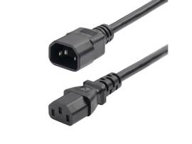 STARTECH 2FT (60CM) POWER EXTENSION CORD, IEC 60320 C14 TO C13 PDU POWER CORD, 10A 250V, 18AWG, POWER EXTENSION CABLE UL LISTED