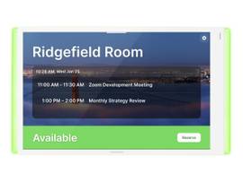 CRESTRON 10.1 IN. ROOM SCHEDULING TOUCH SCREEN FOR ZOOM ROOMS SOFTWARE, WHITE SMOOTH, INCLUDES ONE TSW-1070-LB-W-S LIGHT BAR