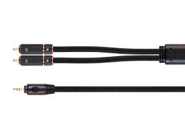 MONOPRICE 3.5MM TO 2-MALE RCA ADAPTER 25FT BK
