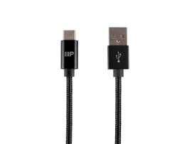 MONOPRICE PALETTE SERIES USB 2.0 TYPE-C TO TYPE-A CHARGE AND SYNC NYLON-BRAID CABLE_ 6FT_ BLACK