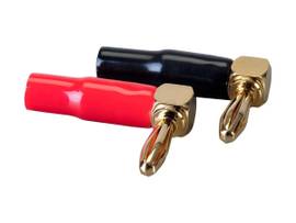 MONOPRICE 2 PAIR RIGHT ANGLE 24K GOLD PLATED BANAN