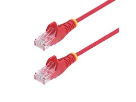 STARTECH 10FT RED SLIM CAT6 ETHERNET CABLE, SNAGLESS, 100W POE, UTP, LSZH, 28AWG BARE COPPER WIRE, SLIM RJ45 NETWORK PATCH CORD, FLUKE TESTED
