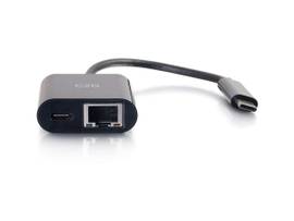 C2G USB-C ETH ADPTR W/ POWER BLK