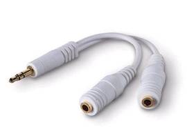 Y ADAPTR;MINI STEREO PLUG  /2 MINISTREO JCKS;6 WHITE