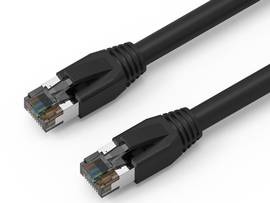 AXIOM 7FT CAT8 2000MHZ S/FTP SHIELDED PATCH CABLE SNAGLESS BOOT (BLACK)