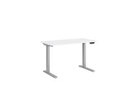 EFLOAT GO 2.0 ELECTRIC HEIGHT ADJUSTABLE TABLE, SILVER, EXPANDABLE FRAME (48IN-72IN) AND 24IN X 48IN WHITE LAMINATED TOP