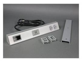 LEGRAND-WIREMOLD TS SRFC MNT W/15A REC,USB,1 CM AL