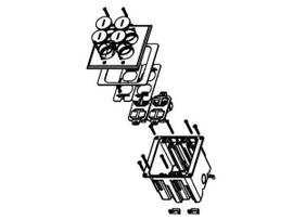 LEGRAND-WIREMOLD 2-GANG TWO 4 PORT OPENING