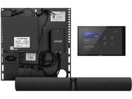 CRESTRON FLEX SMALL ROOM CONFERENCE SYSTEM WITH JABRA PANACAST 50 VIDEO BAR AND WALL MOUNTED CONTROL INTERFACE FOR MICROSOFT TEAMS ROOMS
