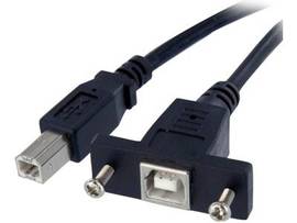 1 FT PANEL MOUNT USB CABLE B TO B - F/M