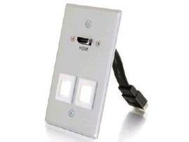 C2G WALL PLATES SG HDMI 2 KEYSTONES ALUMINUM