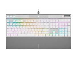 CORSAIR K70 RGB PRO OPTICAL-MECHANICAL GAMING KEYBOARD, BACKLIT RGB LED, CORSAIR OPX, WHITE, WHITE PBT KEYCAPS, (CH-910951A-NA)