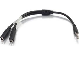 C2G 6INCH 4PIN 3.5MM M TO DUAL 3.5MM F