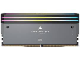 CORSAIR DDR5, 6000MT/S 32GB 2X16GB DIMM, UNBUFFERED, 30-36-36-76, STD PMIC, AMD EXPO, DOMINATOR TITANIUM GREY HEATSPREADER, RGB LED, 1.4V