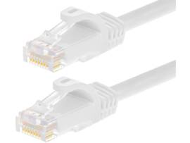 MONOPRICE FLEXBOOT CAT6 ETHERNET PATCH CABLE - SNAGLESS RJ45_ 550MHZ_ UTP_ PURE BARE COPPER WIRE_ 24AWG_ 3FT_ WHITE_ 12-PACK