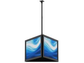 MONOPRICE COMMERCIAL SERIES ADJUSTABLE TRIPLE SIDED CEILING TV MOUNT BRACKET_ FOR LED DISPLAYS 32IN TO 65IN_ MAX WEIGHT 66LBS PER SCREEN